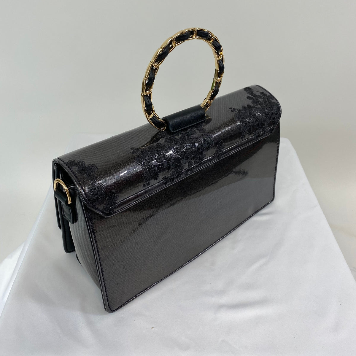 Vintage 50s Black Patent Leather Clutch