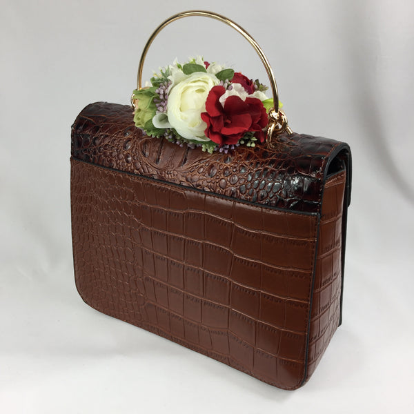 Classic Clara Handbag in Brown - Handmade Vintage Inspired