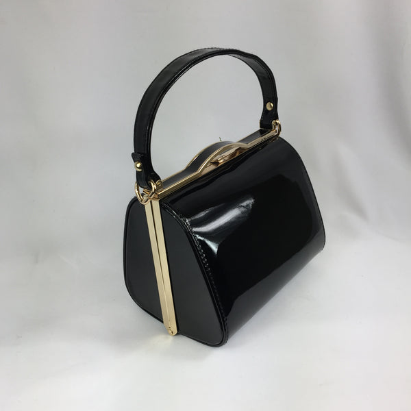 Classic Lilly Handbag in Black - Handmade Vintage Inspired