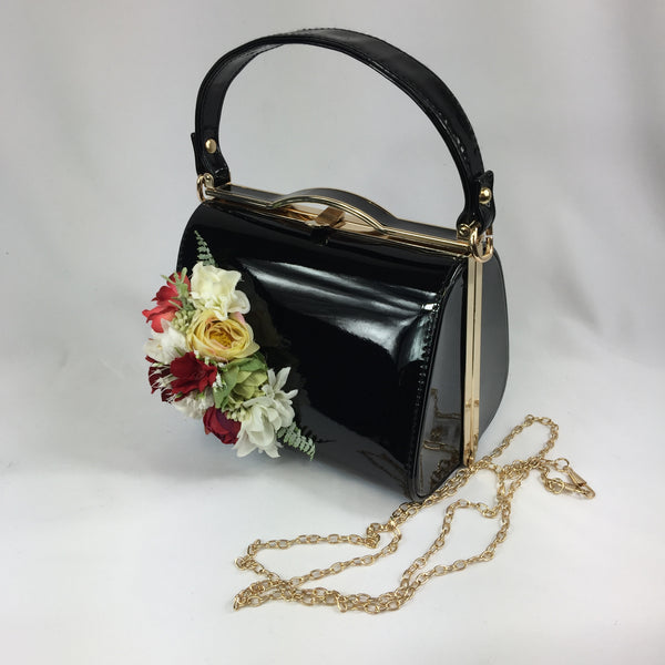 Classic Lilly Handbag in Black - Handmade Vintage Inspired